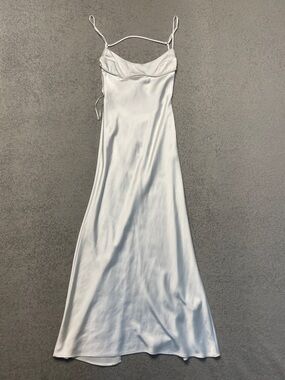 Satin Slip Maxi Dress in white